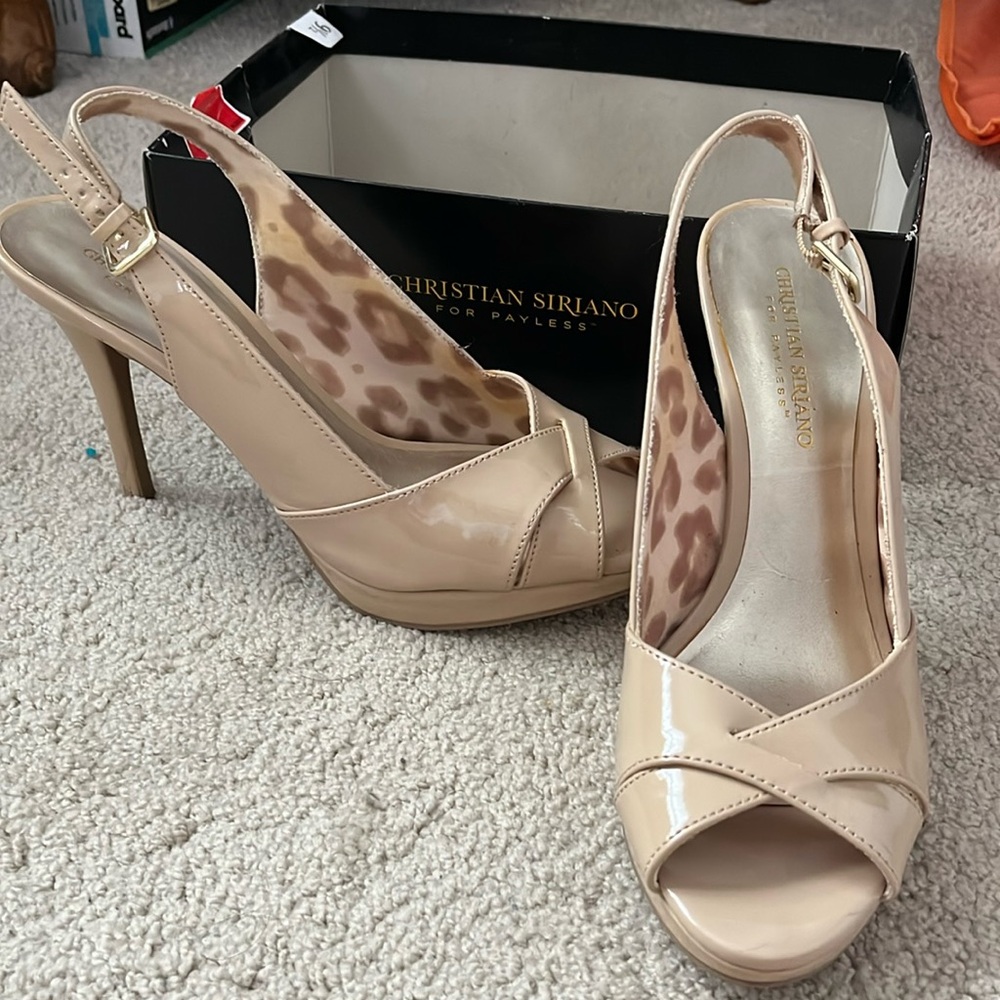 Christian Siriano Tan Heels